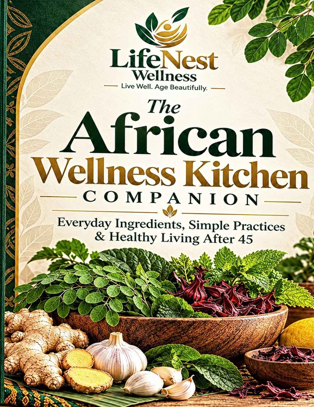 The African Wellness Kitchen Companion illustrated ebook cover by LifeNest Wellness